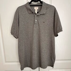 Dockers Gray Polo Shirt with Ribbed Collar and Short Sleeves